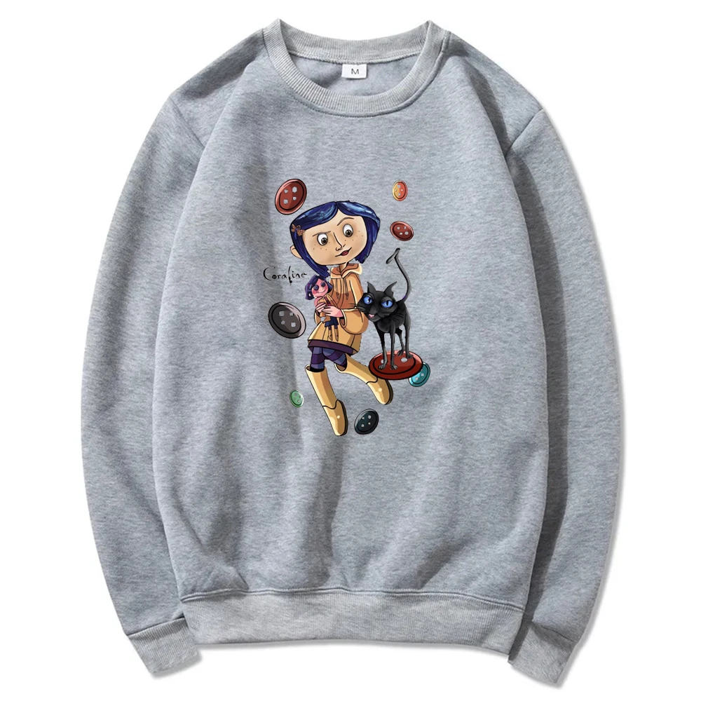 Милая толстовка на Хэллоуин с изображением кораллины и кота винтажная героями