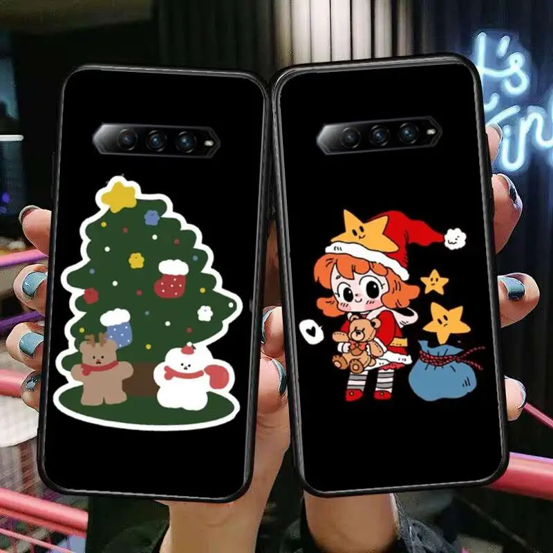 

Christmas New Year Gifts Elk Snow Phone Case For xiaomi redmi Black Shark 4 Pro 2 3 3s Cases Helo Black Cover Silicone Back Pret