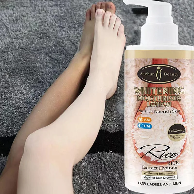 

200ml Rice Body Lotion Whitening Cream Moisturizing Nourish Repair Improve Arm Armpit Ankles Elbow Knee Body Brighten Skin Care