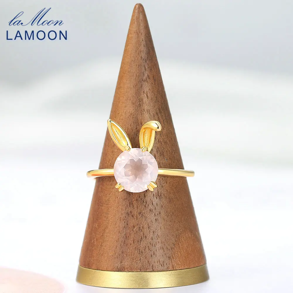 

Женское кольцо из серебра 925 пробы, с натуральным розовым кварцем