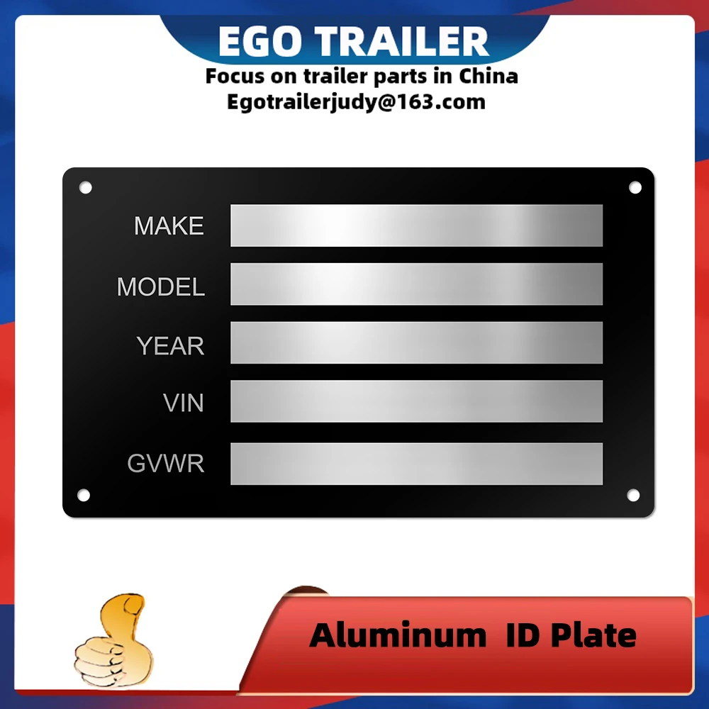 

Heavy Duty Aluminum Blank Trailer Truck Equipment Frame Plate Serial ID Tag GVWR VIN YEAR MODEL RV Parts Accessories