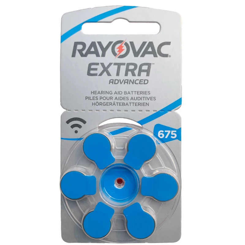 Аккумуляторы для слуховых аппаратов Rayovac Peak Air 1 45 в 675A A675 675 PR44 60 шт.