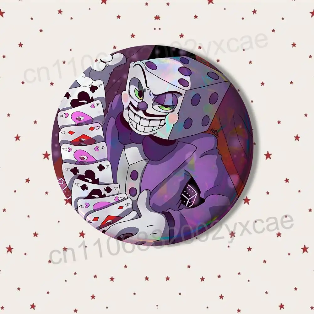 Фото Набор значков и брошей Cuphead: Chef Saltbaker King Dice, мультяшные значки для рюкзаков и курток, акриловые пины, коллекционные подарки №3
