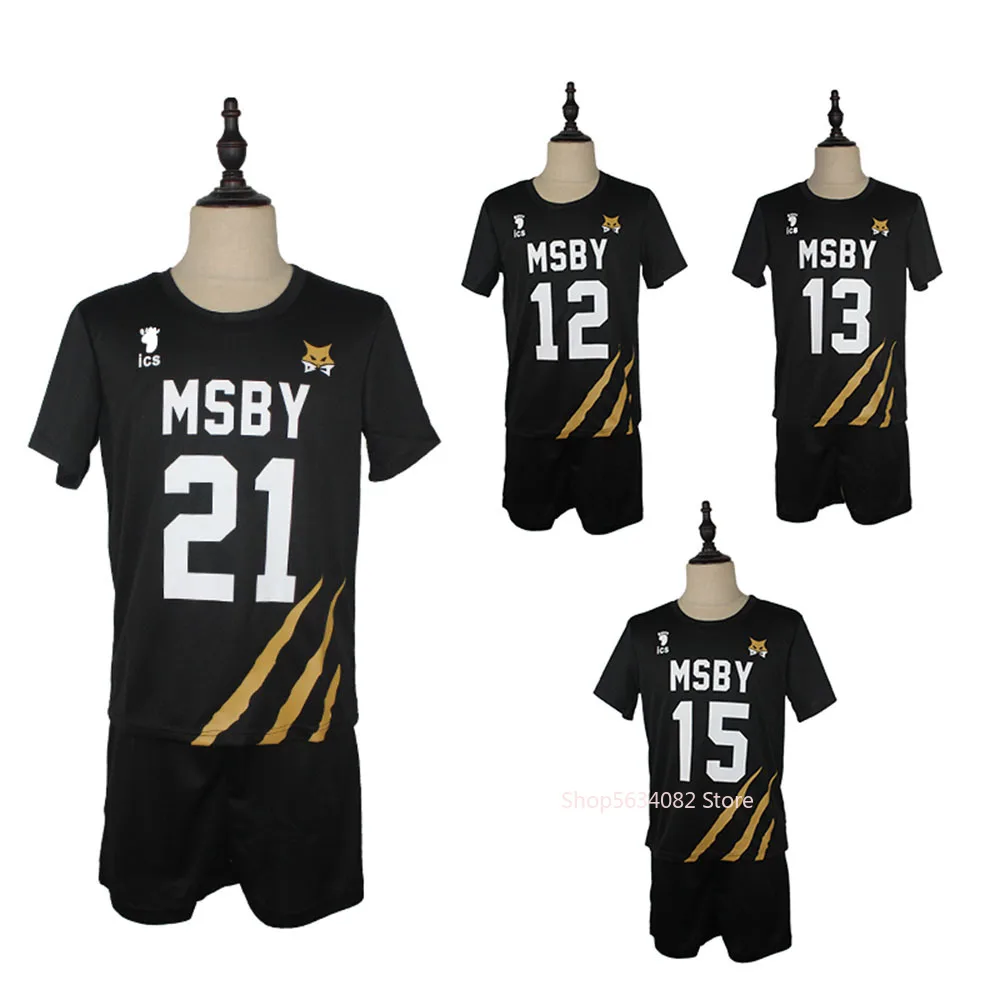 

Haikyuu MSBY Volleyball Club Cosplay Costume Karasuno High School Nekoma High School Miya Atsumu Black Wlof Sportswear Uniform