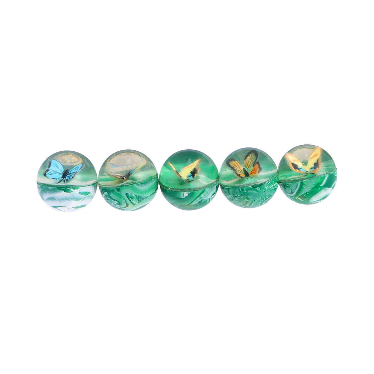 

5Pcs Designed Bouncy Ball Trasparent Rubber Ball Kids Funny Toy Cognitive Toys Green