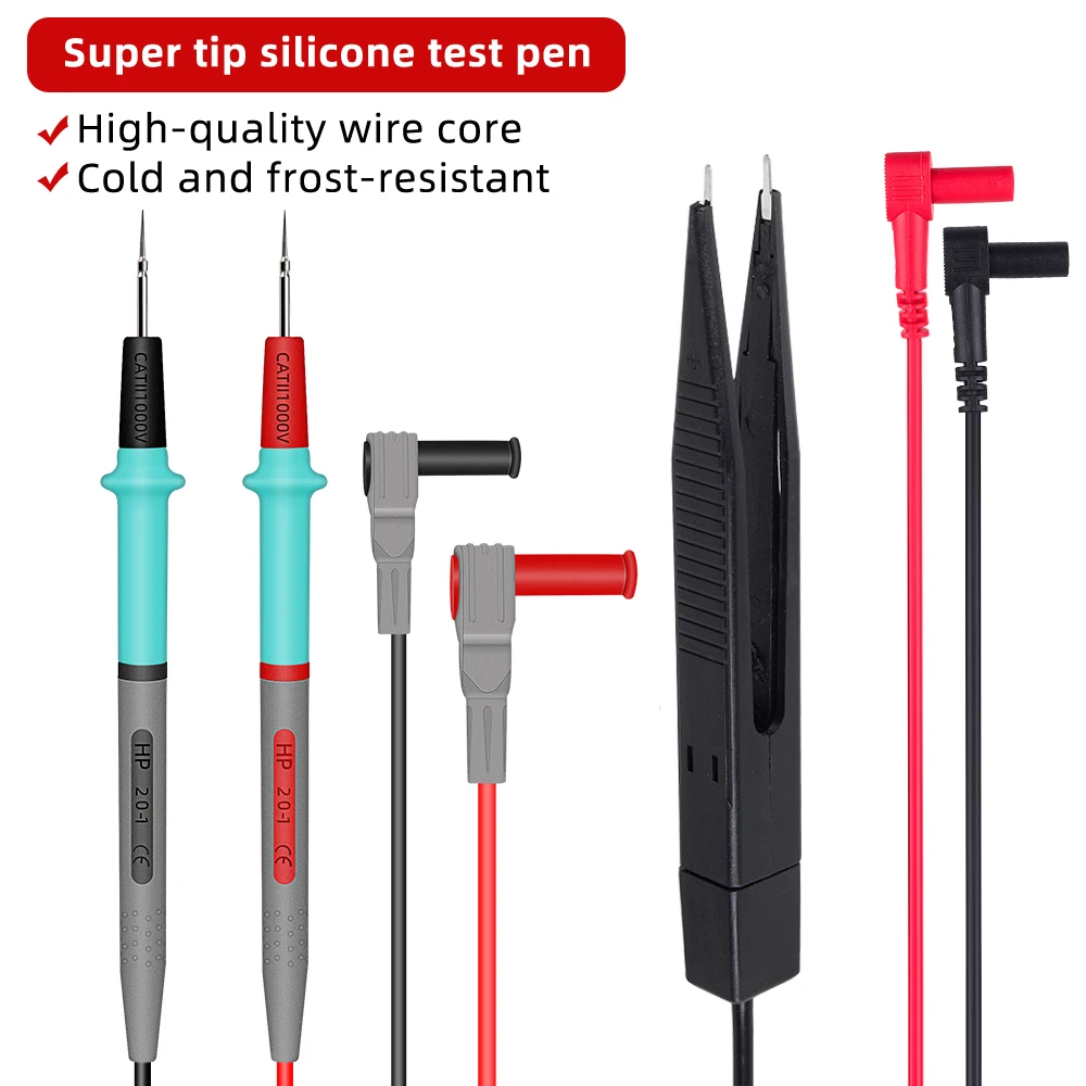 

High Hardness Extra Sharp Silicone Test Lead 1000V 20A Measurement Multimeter Probe Test Lead Pin Wire Pen Cable Alligator Clips