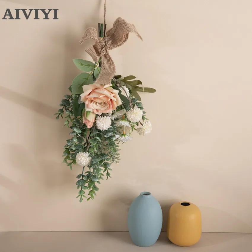

Southern Rose Dandelion Artificial Wall Hanging Flowers Home Wedding Christmas Decoration Aesthetic Room Decor Holding Bouquet