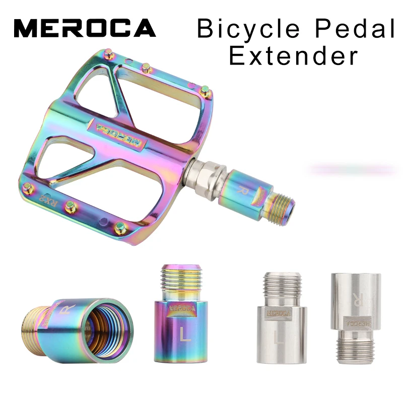 

MEROCA Bicycle Pedal Extender Mountain Bikes Road Bike Pedals Shaft Extenders Mtb bicycles accessories Parts cleats