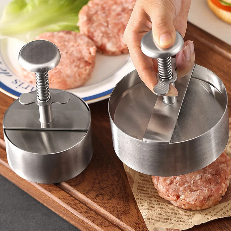 

304 Stainless Steel Hamburger Press Burger Patty Maker Pork Beef Burgers Manual Press Mold for Grill Griddle Meat Tool