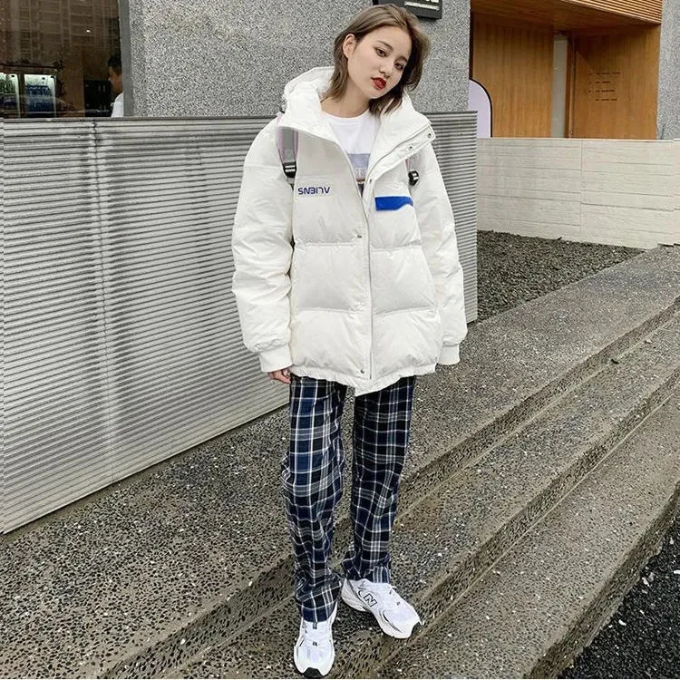 2022 New Winter Down Padded Jacket Women's Short Cotton Coat Korean Loose Thicken Parkas Coat Fashion Hooded Female Basic Coat