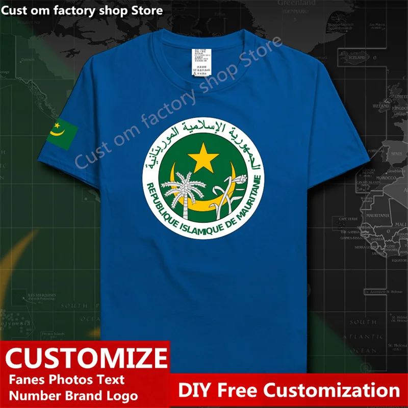 

Mauritania Mauritanian MR MRT Country T shirt Custom Jersey Fans DIY Name Number LOGO High Street Fashion Loose Casual T-shirt
