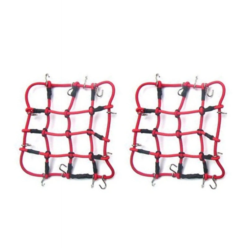 

2X RC Car Parts Accessories Elastic Luggage Net For 1/12 MN D90 D99 MN99S,Red