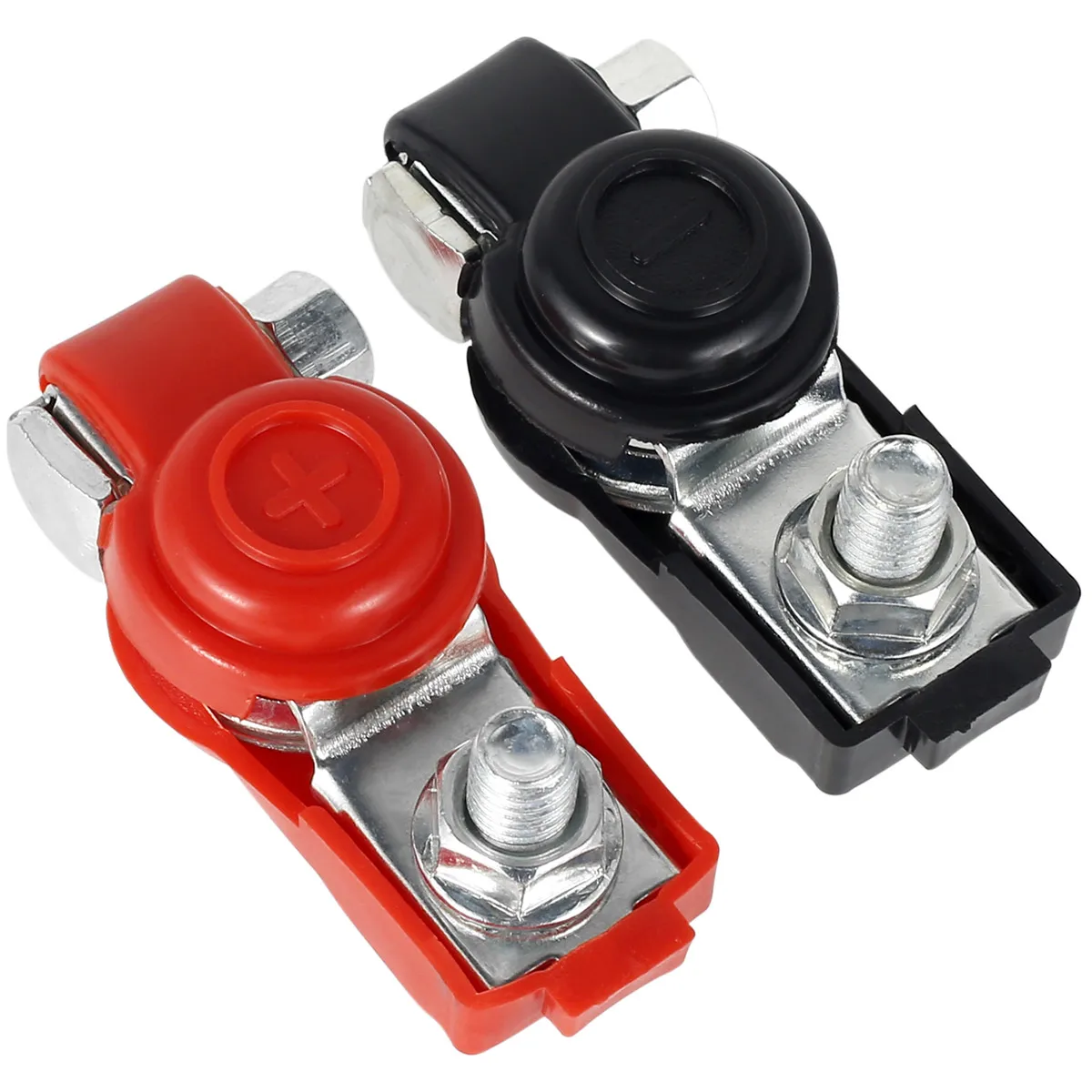 

2Pcs Car Battery Cable Terminal Clamps Negative and Positive Battery Terminal Connector with Plastic Cover for Car Boat Truck