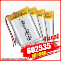 lithium battery lithium polymer rechargeable battery 602535 600 mah 3 7v for mp3 mp4 mp5 gps psp mid bluetooth headset