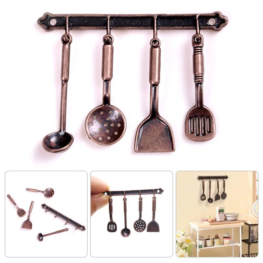 5Pcs/Set Exquisite Spoon Spoon Leakage Simulation Hook Dollhouse Kitchen Accessory Kitchen Furniture Toy Shovel