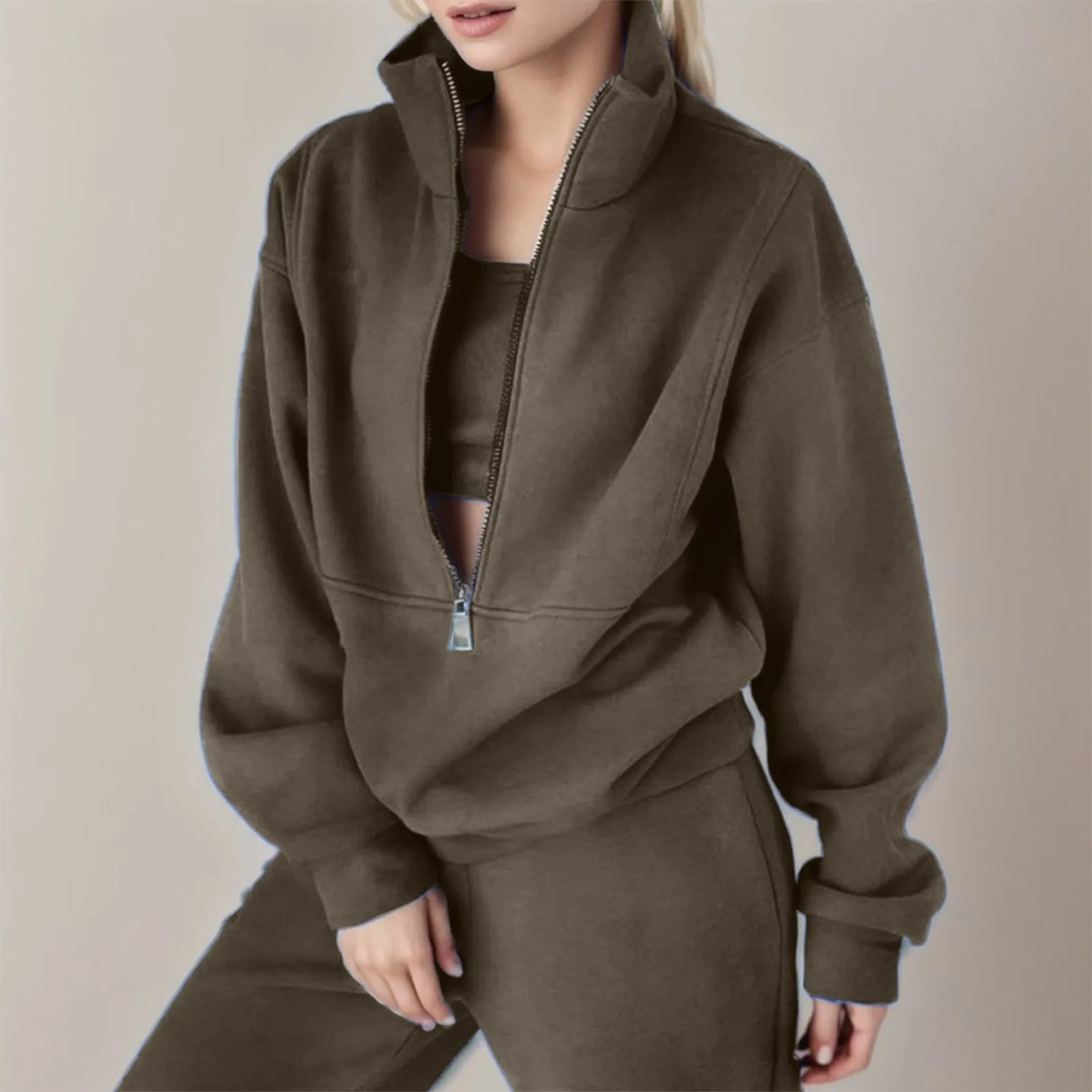 

Women Two Piece Outfits Long Sleeve Top And Long Pants Sets Women clothes Knitwears