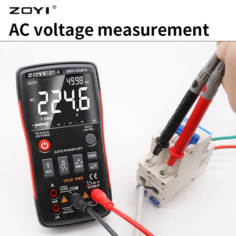 

ZOYI Tester Better than ZT-X Digital Multimeter ZT301 T-RMS Auto Range EBTN DC AC Voltmeter Ammeter Capacitor Ohm Hz NCV