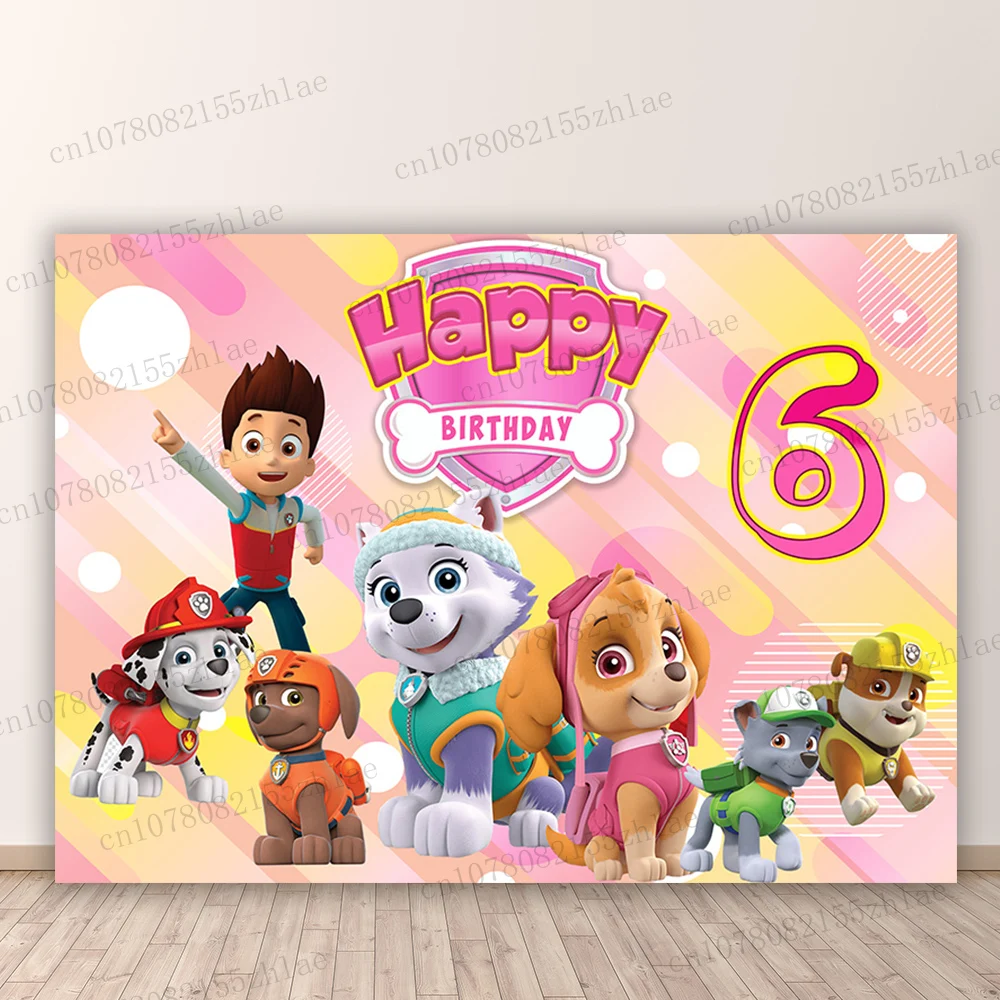 Фон для фотосъемки Щенячий патруль с 1-го по 9-го дня рождения