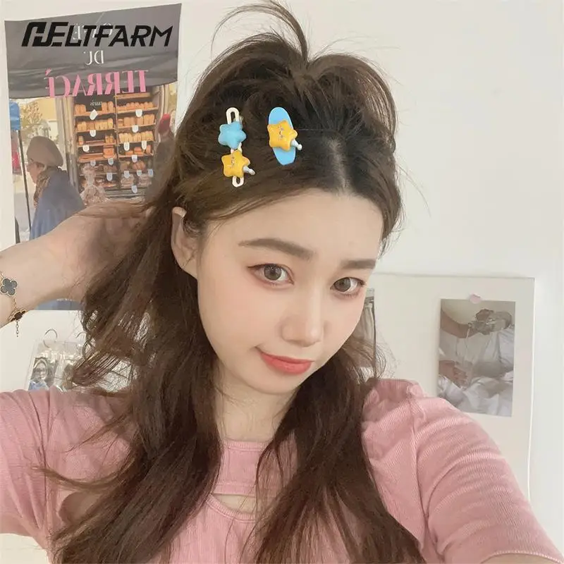 Милые заколки для волос с мультяшными облаками и звездами Детские милые повязка
