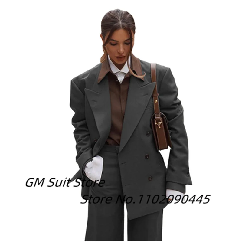 Women's Blazer 2022 Lapel Collar Elegant Slim 2 Piece Set (Coat + Pants) Workwear Casual Comfort Single Breasted Fashion Suit