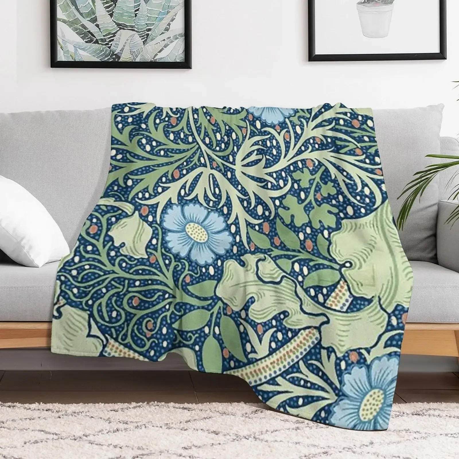 Вильям Моррис морские водоросли узор викторианский синий зеленый Цветочный