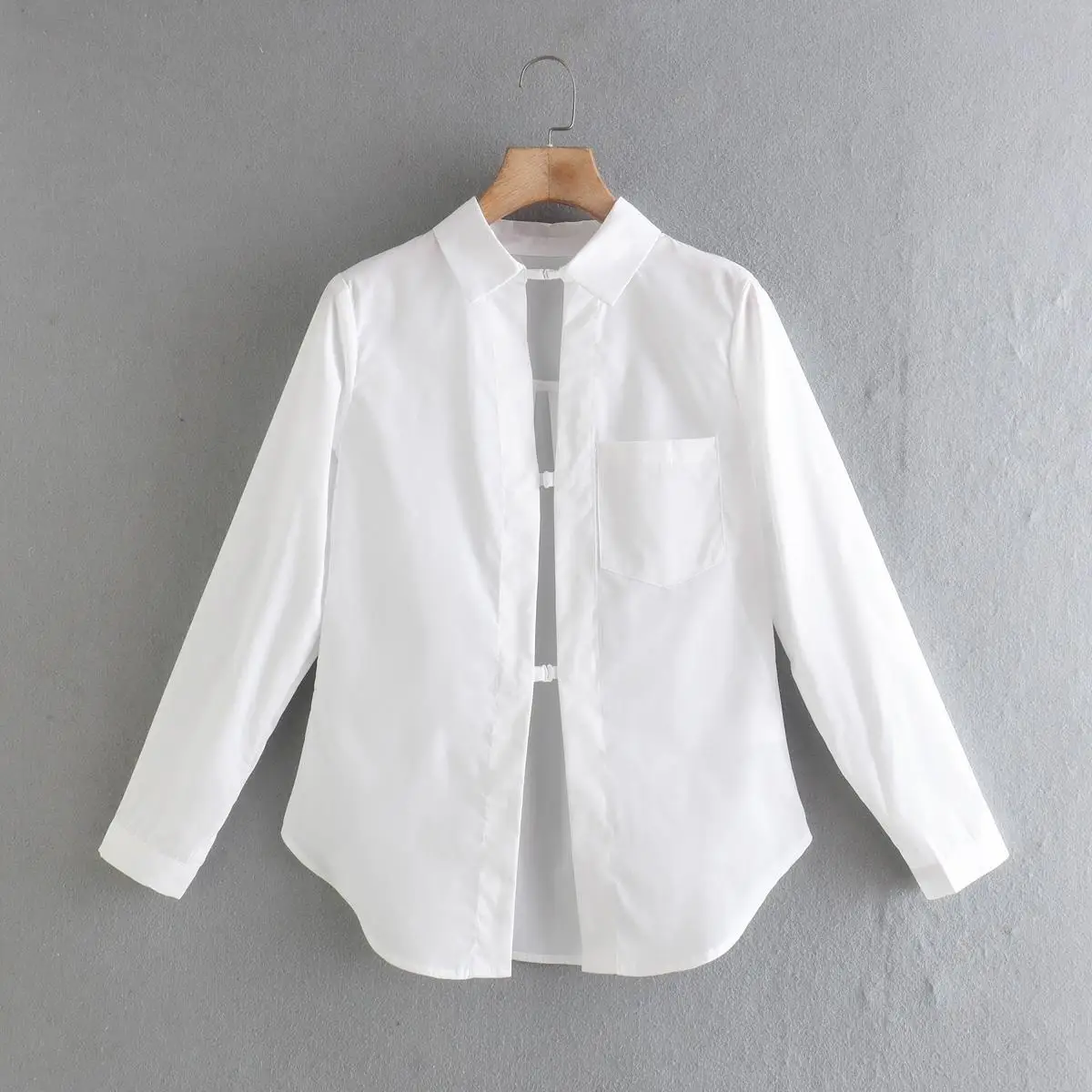 

2022 New Spring Summer Women Female Sexy Polyester Shirt Brand Blouse Outwear