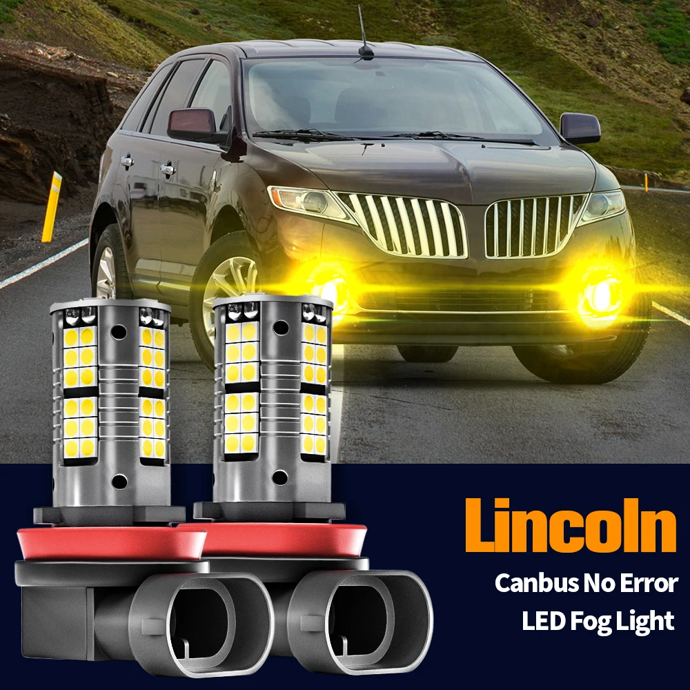 

2pcs LED Fog Light Lamp Blub Canbus Error Free H11 For Lincoln Navigator MKX MKZ MKS MKT 2010-2018