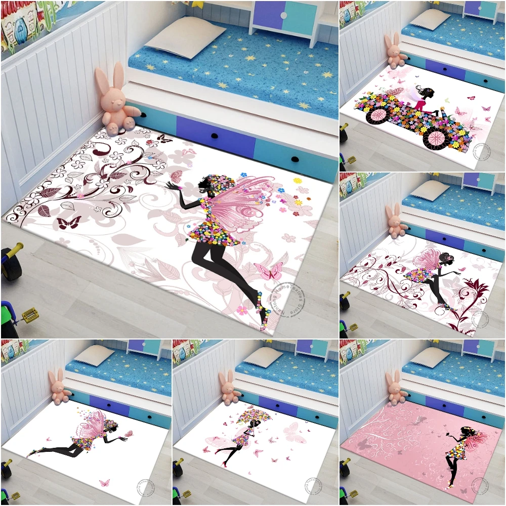 

Сказочные ковры в виде бабочек для гостиной, мягкие фланелевые коврики для пола, детский коврик для спальни для девочек, коврик для детей, ко...