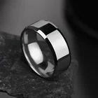 Черные мужские кольца, титановое стальное кольцо для женщин, матовая поверхность, унисекс, мода кольца, ювелирные подарки