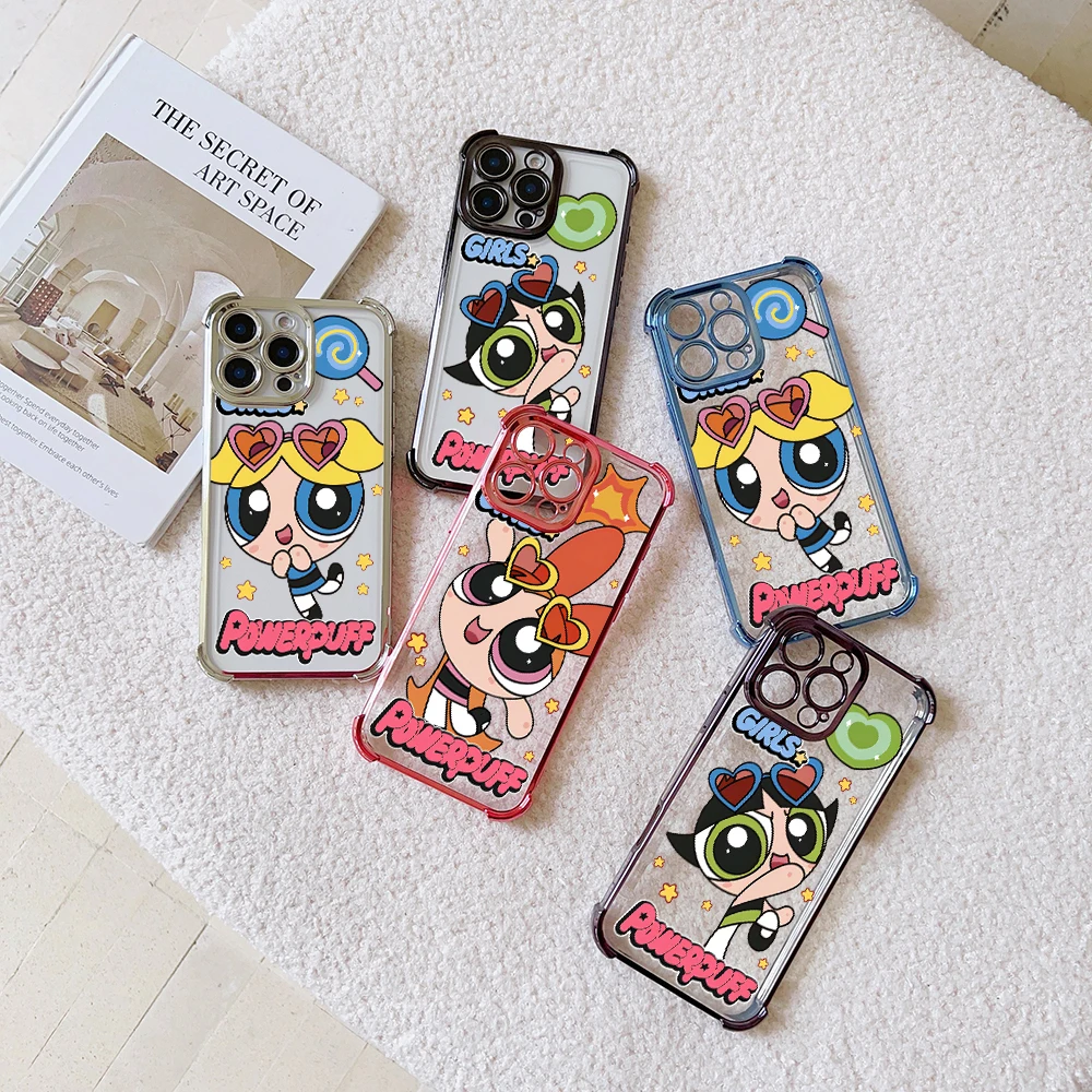 Cartoon Girl Case For Infinix Hot 40i 30 10s 9 Play Smart 8 7 Note Spark Go itel A70 Shockproof Clear P-PowerpuffS Armor Cover