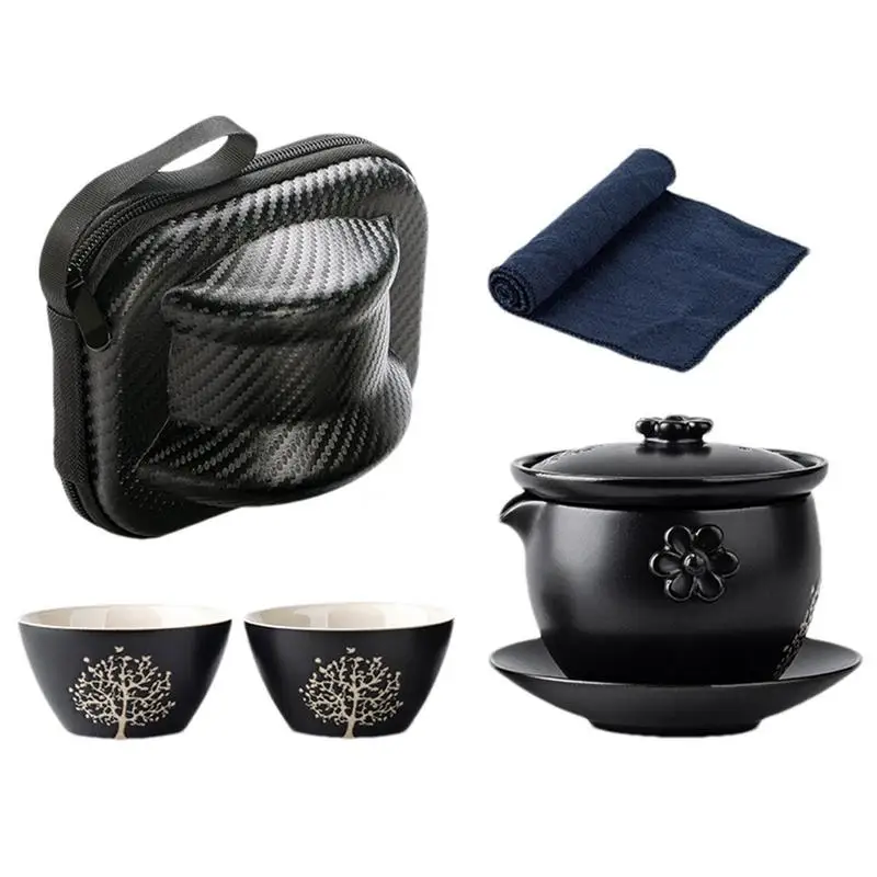 

Ceramic Travel Tea Sets Portable Travel Office Ceramic Grass Ash Teaset Retro Teacup Porcelain Tea Cup Teapot Teaware Sets