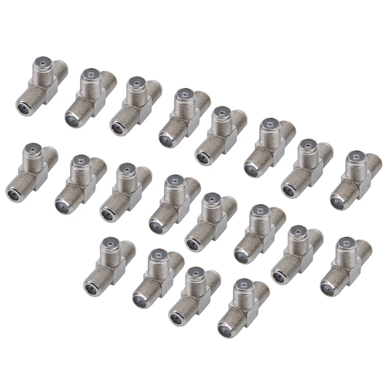 

20 PCS 2-Way F-Type Combiner TV Coaxial Connectors RF Adapters Joiners