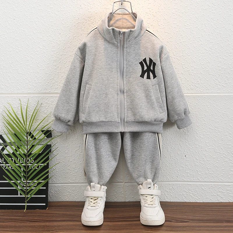 

Spring Baby Casual Tracksuit Children Leisure SuitBoys Girls Cotton Zipper Jacket Pants 2Pcs/Sets Kids Leisure Sports Suit 2-9Y
