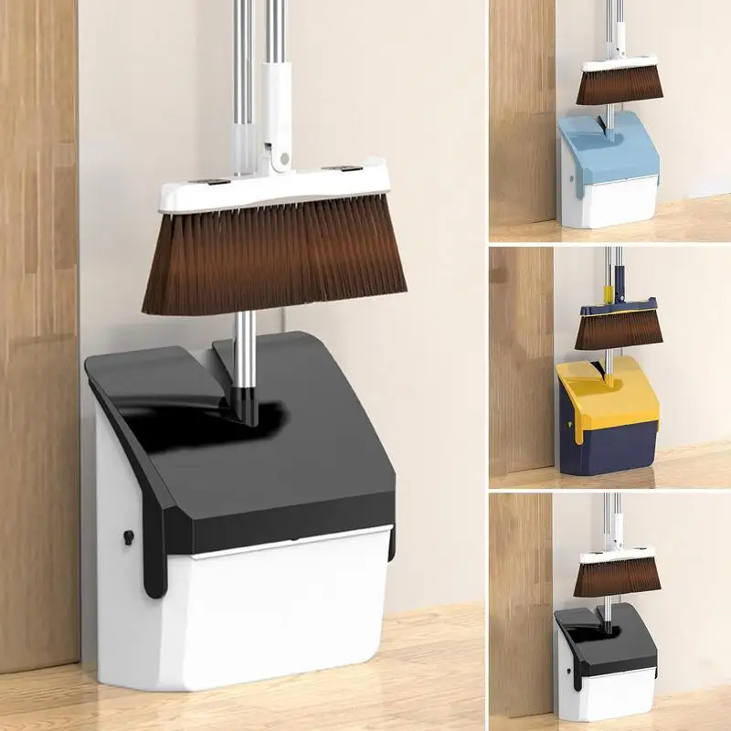 

Broom And Dustpan Set With Handle Soft Bristle Stand Up Combo For Home Kitchen Rooms Lobby Office Household Cleaning Tools