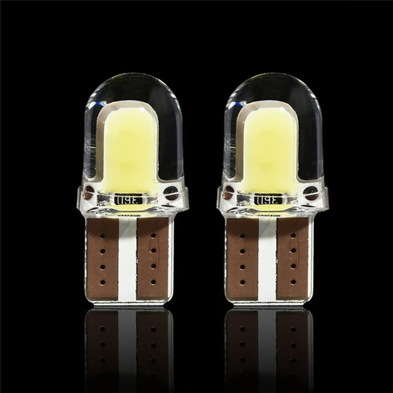 

10pc LED T10 W5W COB SMD CANBUS Silica Bright White License Light Bulb