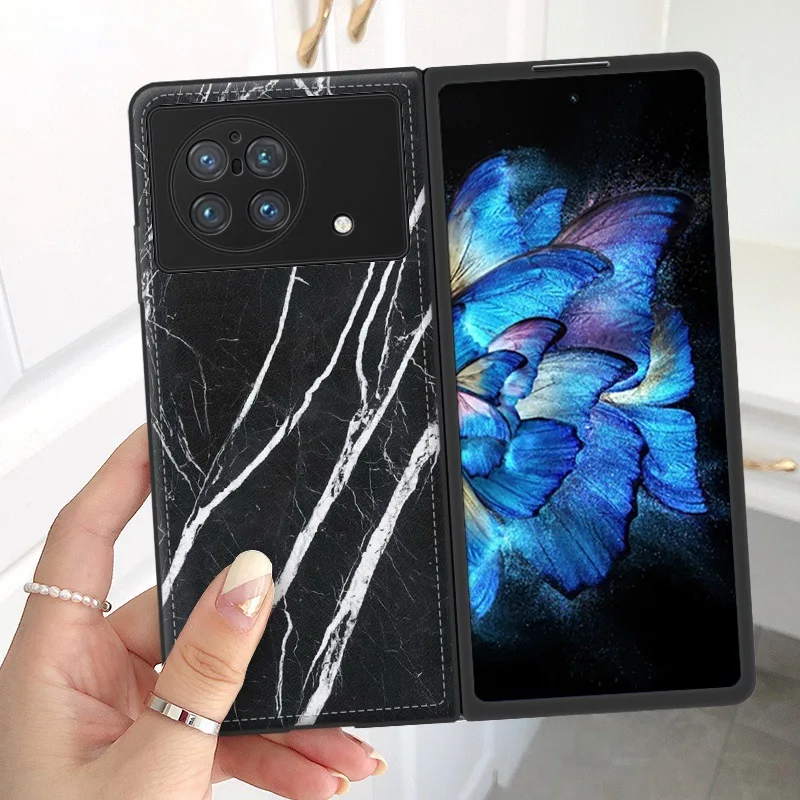 

for Vivo X Fold Case Phone Case Leather Pattern Foldable Screen Protective Cover All-Inclusive 5G Marbling
