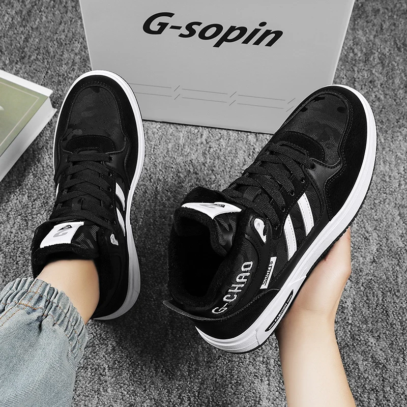 Men Fur sport Running Shoes Winter Keep Warm Shoes Leisure Sneakers Shoes comfortable Outdoor Tennies shoes zapatillas