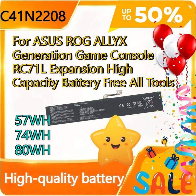 Фото C41N2208 для игровой консоли ASUS ROG ALLYX Generation RC71L, расширенная батарея высокой емкости 74 Вт·ч, без инструментов для установки. №1