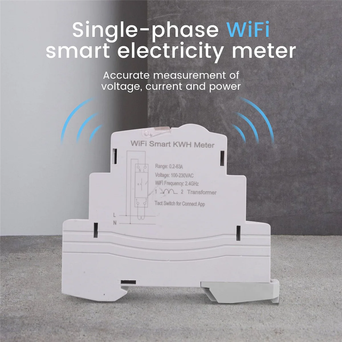 Однофазный Интеллектуальный измеритель энергии Tuya Wi-Fi а Din-рейка точная работа