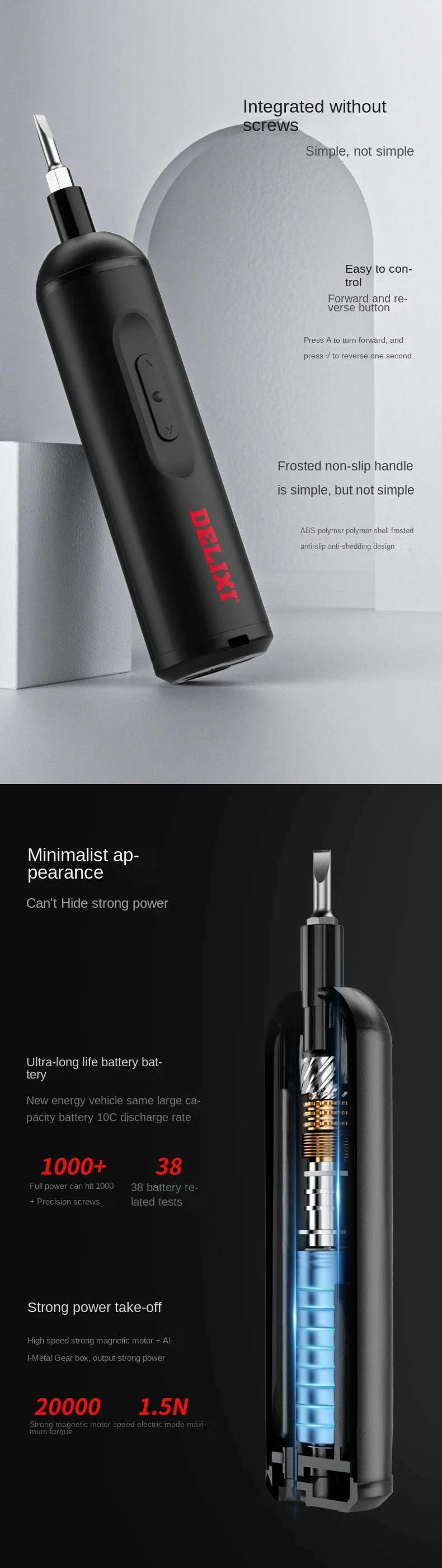 Компактная электрическая отвертка с возможностью подзарядки два назначения