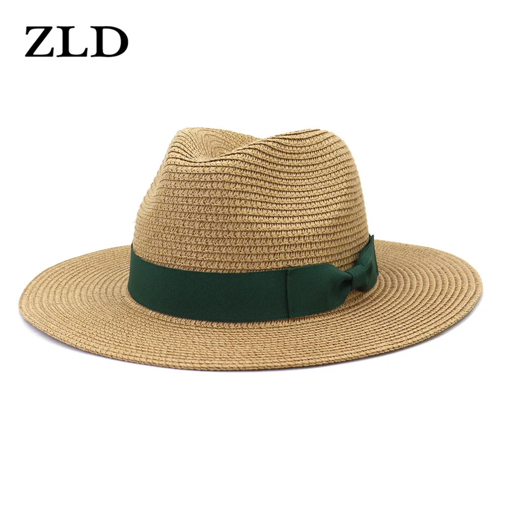 

ZLD Women Straw Hats Panama Wide Brim Summer Butterfly Festival Beach Caps UV Protect Jazz Sun Hat Fedoras Cap Wholesale