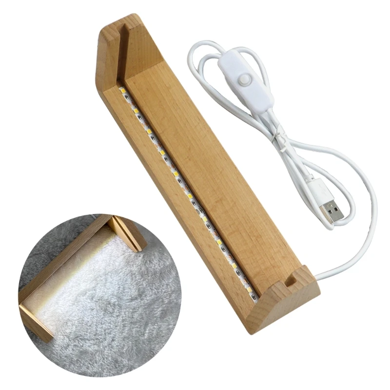 

Wooden LED Light Base Warm Light Stand for Crystal Glass Resin Art, Home Decor