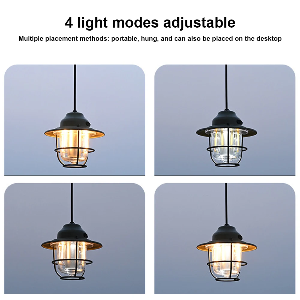 Беспроводная лампа для кемпинга портативная Подвесная наружная ретро-палатка