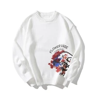 2022 spring new casual all match letter print mens sweaters ins korean loose knitted couple pullover male