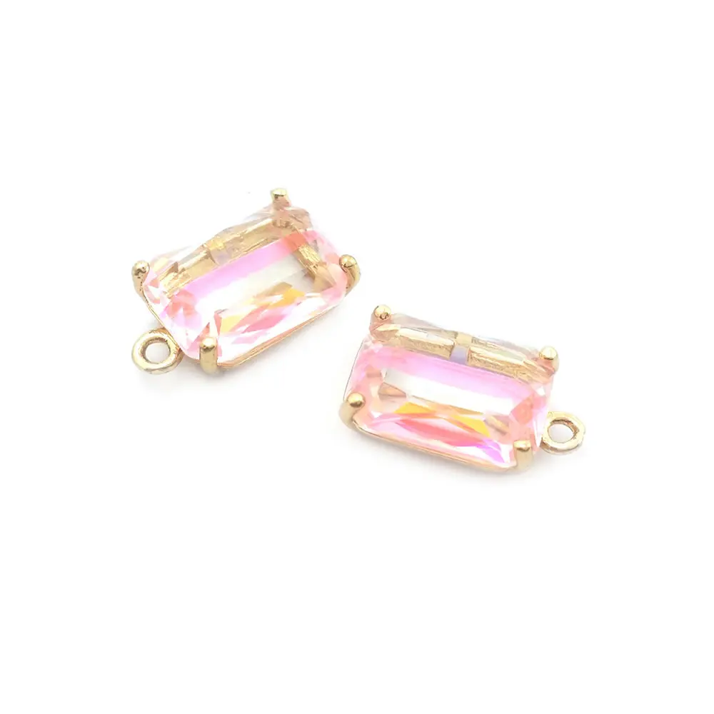 6 шт. прямоугольные подвески-ожерелья и сережки цвета 18-каратного золота