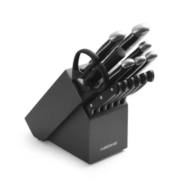 

Farberware 15-piece Forged Triple-Rivet Kitchen Knife Block Set with Black Block and Black Handles kitchen knife set
