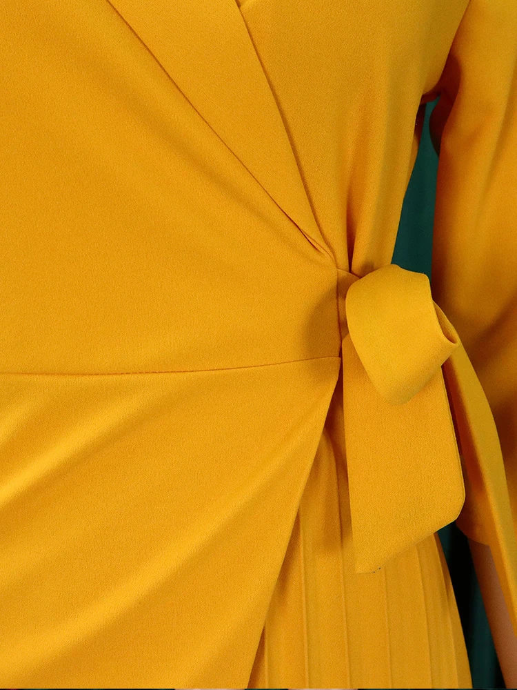 2024 летнее однотонное платье FairyShely со складками женские большие платья с длинным