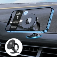 2022 new car magnetic phone holder with cable manager ring dashboard mount air vent stand 360 rotation gps bracket