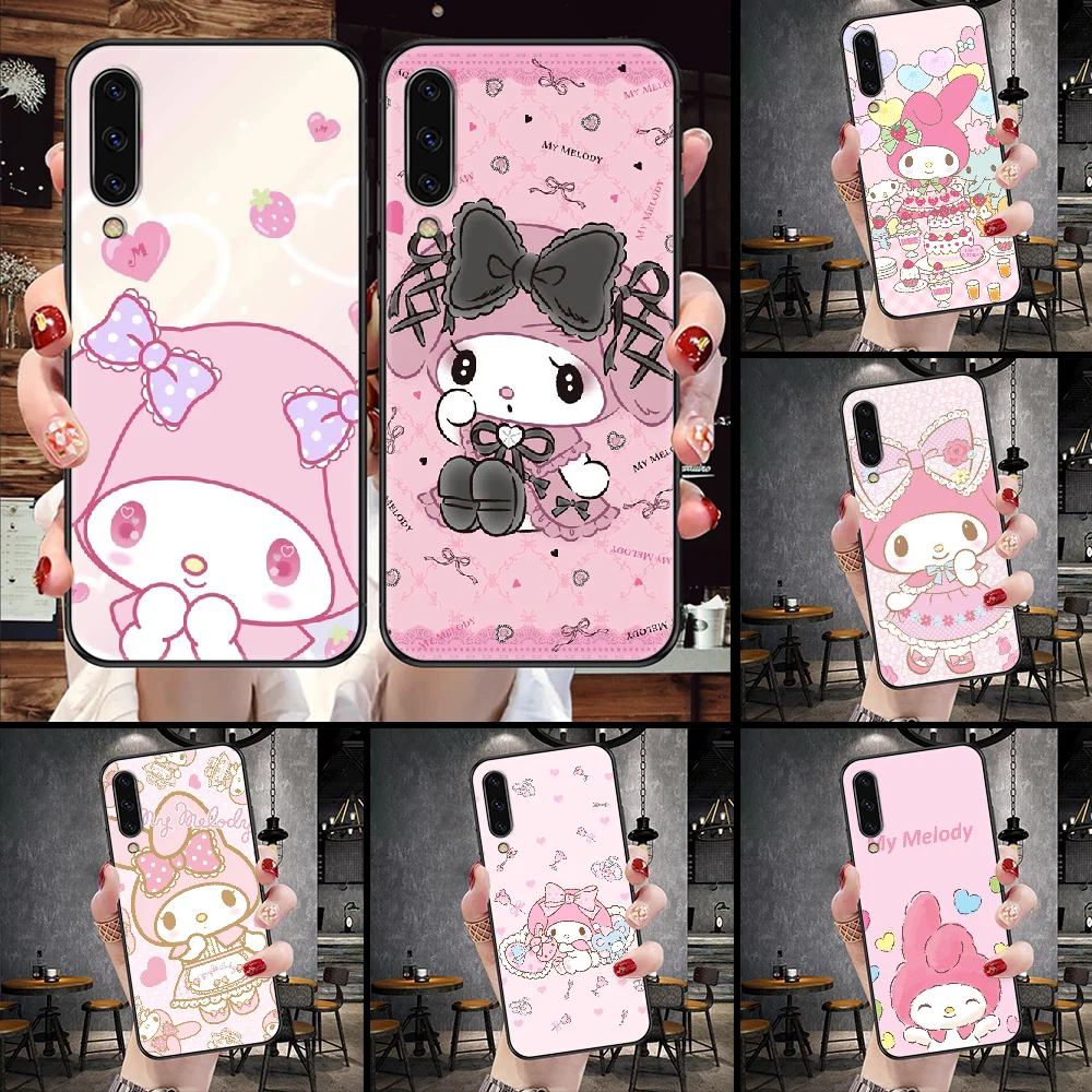 

Милый мультяшный чехол My Melody для телефона Samsung Galaxy A 10 12 20E 21S 30 32 40 50 51 52 70 71 72 5 6 7 2016 2018, черный мягкий