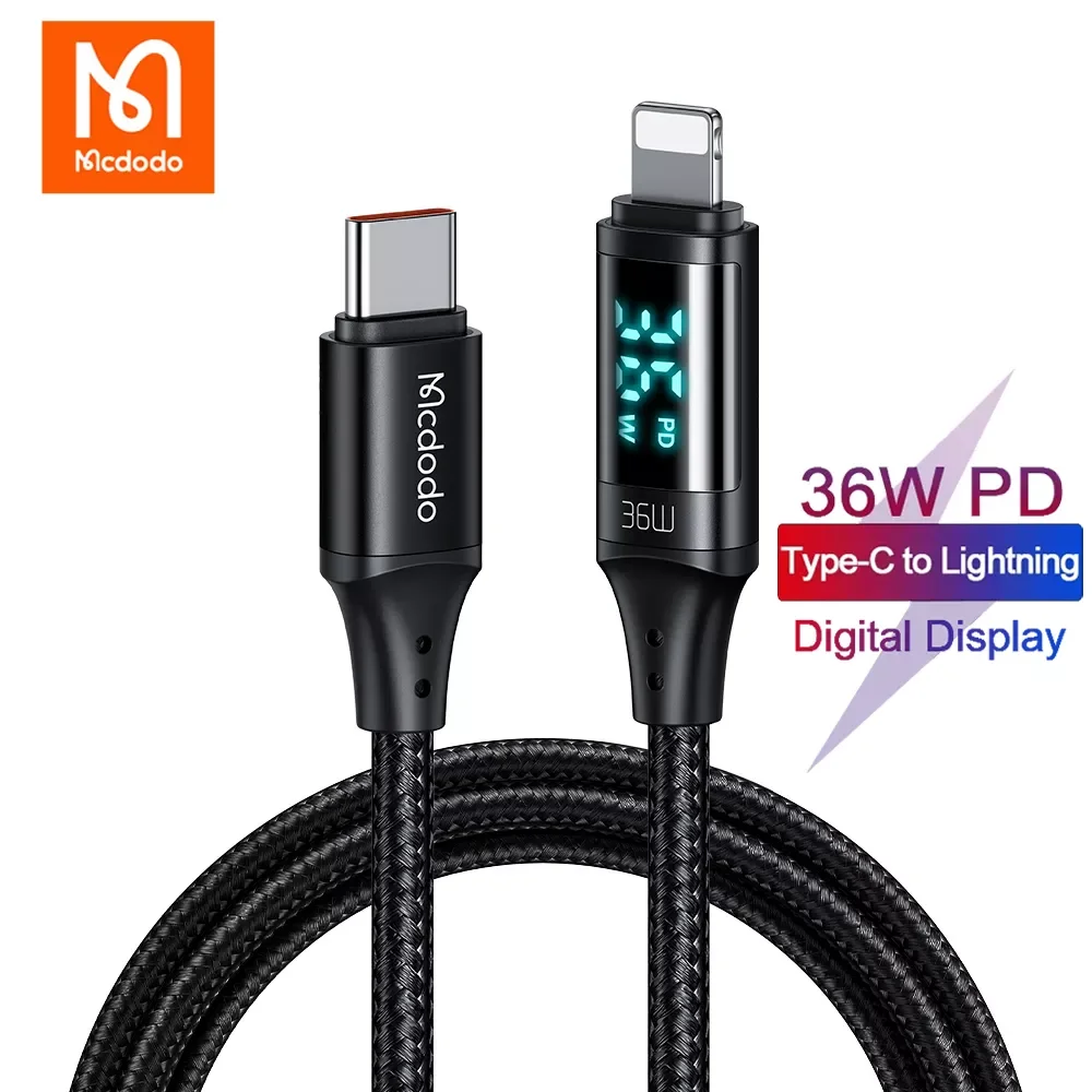 

NEW2023 Mcdodo 36W PD USB C Micro Cable Fast Charging Type C Cable for iPhone 13 12 11 Pro Max XR X iPad Digital Display Phone D